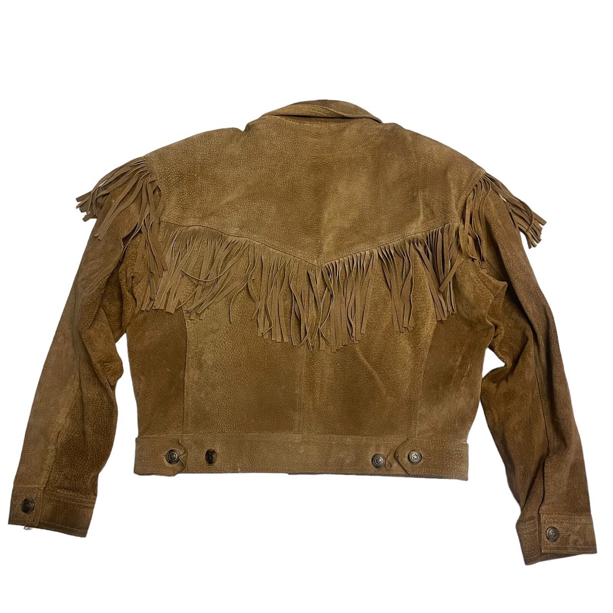 ジャケット・アウター 90s- intermezzo fake suede blouson Liz Wear VTG Leather Suede Jacket Sz M Caramel Tan Fringe