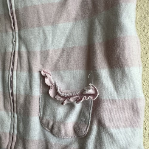 Vintage Y2K Disney Sleeping Beauty Princess Pink Striped Sweatshirt Girls 6 - Picture 3 of 4