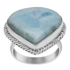 Cocktail Ring 925 Sterling Silver Pear Shape Larimar Handmade Ring