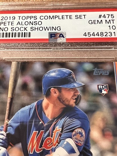 2019 Topps Rookie #475 Pete Alonso PSA 10 GEM MINT Grade No Sock Showing - Picture 2 of 4