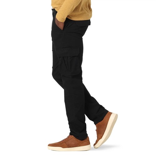 Wrangler Men's Stretch Taper Leg Regular Fit Cargo Pants All Sizes Black/Camo - Picture 14 of 17