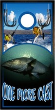Striper Bass Fish One More Cast Cornhole Wrap Bag Toss Skin Decal Sticker