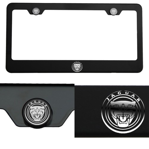 Nuevo espejo negro mate con logotipo de Jaguar grabado con láser SS marco tapa de tornillo - Imagen 3 de 11
