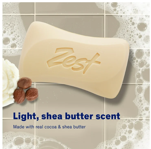 Zest Cocoa Butter & Shea Bar Soap, for All Skin Types, 4 oz, 8 Bars - Picture 3 of 11