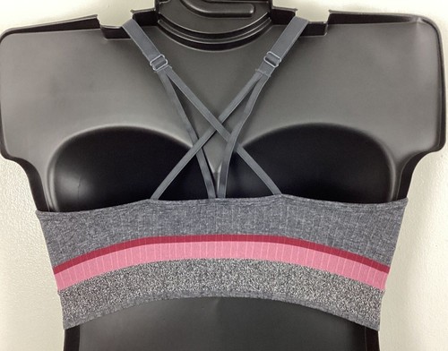 14/16 Nylon Bralette Wirefree Crossback Ribbed GRAY Cacique Lane Bryant NWOT New - Picture 6 of 11
