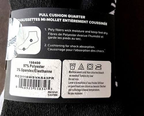 3 PAIRS 4-10 CONVERSE Full Cushion QUARTER Trainer Socks White Grey Black Con3 - Picture 9 of 9