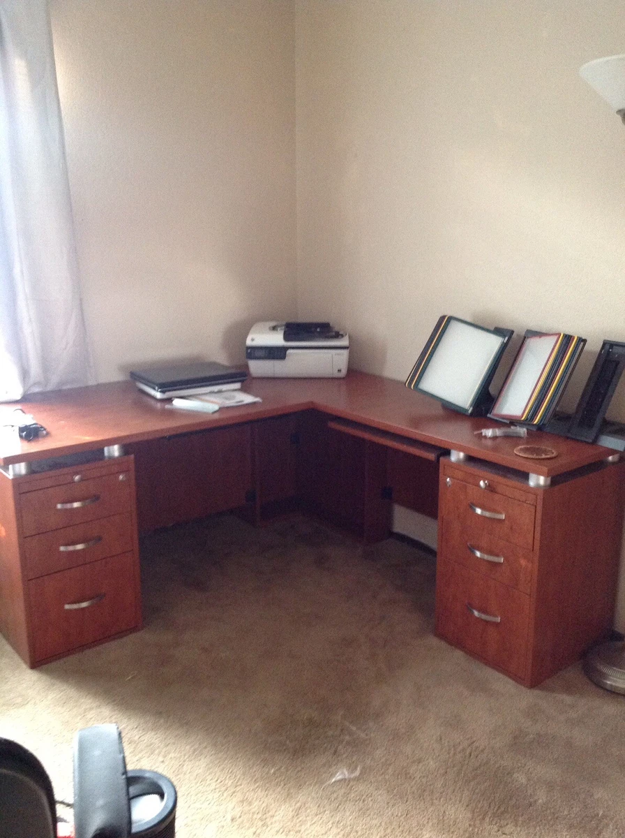 Desk and shop cabinet combo