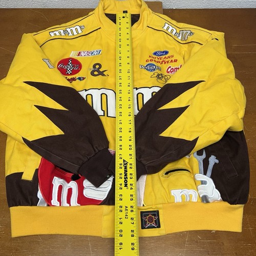VINTAGE Jeff Hamilton Jacke Herren 2XL gelb Elliott Sadler M&M's JH NASCAR - Bild 12 von 20