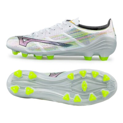 あゆ Mizuno Alpha II Pro MD P1GA256409 Silver Mens Football Shoes