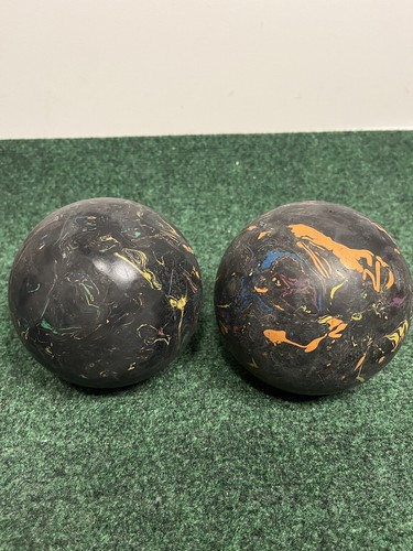 Vintage Manhattan Gummi Entennadel Bowlingkugeln schwarz Marmor 50er USA SELTEN - Bild 4 von 6