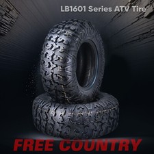 2PC FREE COUNTRY 25X8R12 ATV Tires 25X8-12 8PR Radial w/SideScuff Guard