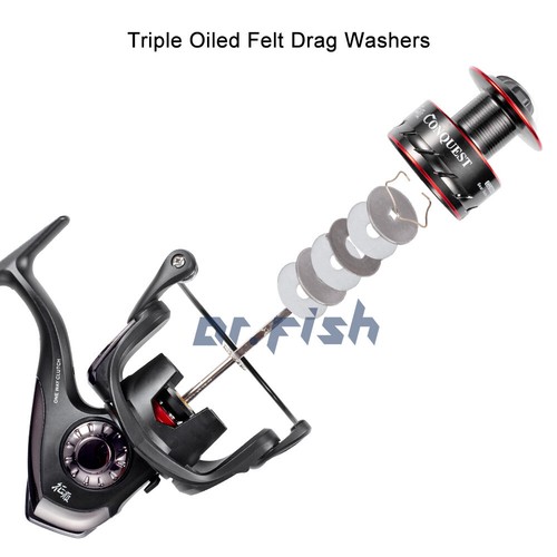 Carrete giratorio de pesca 7+1BB 5.1:1 carrete de aluminio ultraligero agua dulce suave - Imagen 6 de 14