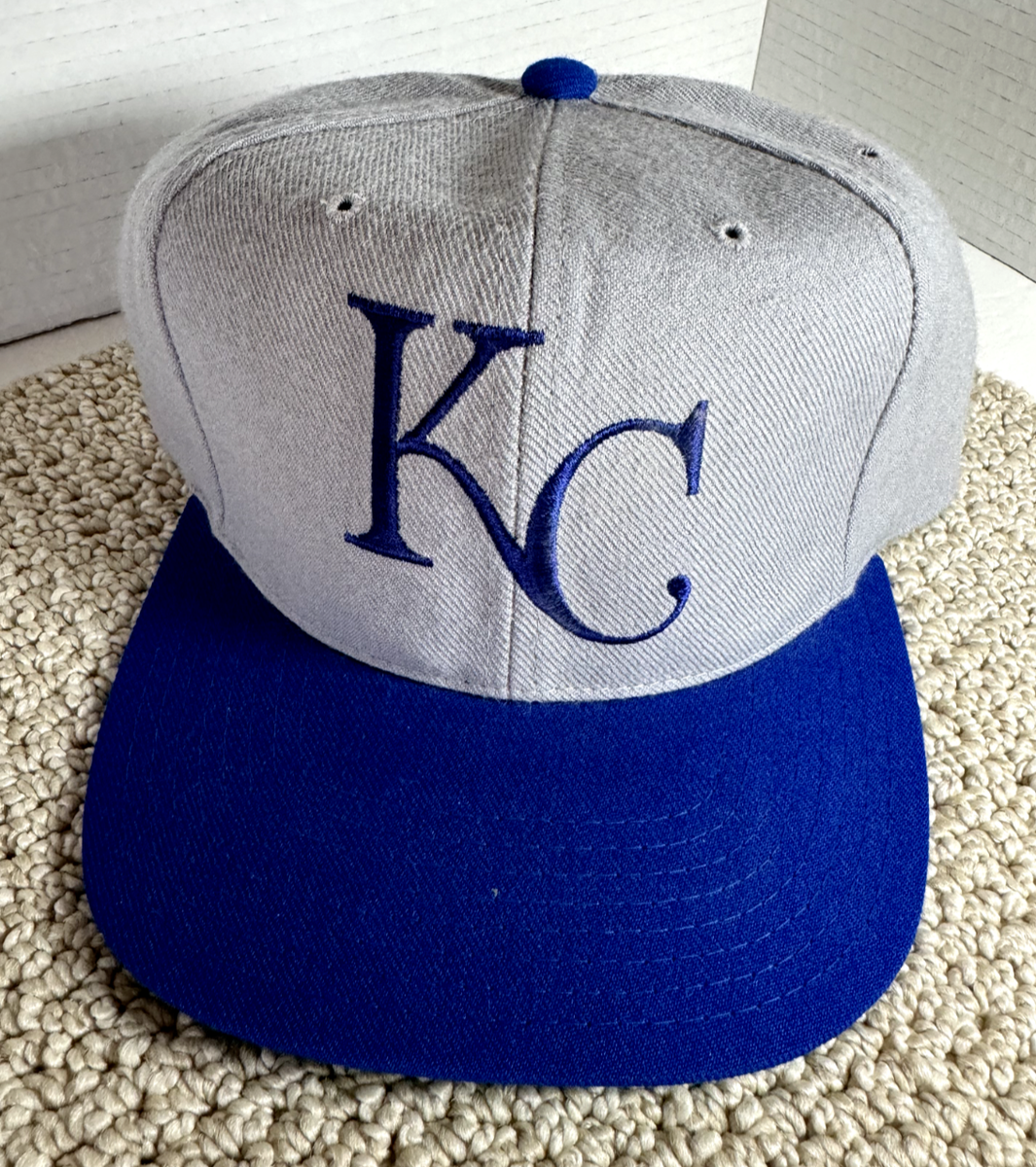 VINTAGE Kansas City Royals Hat Cap Snap Back Gray Blue MLB