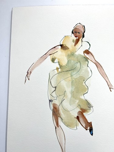 Wendell Mohr Original Watercolor Painting Women In Dress Dancing 16x11” Fine Art - Picture 3 of 13