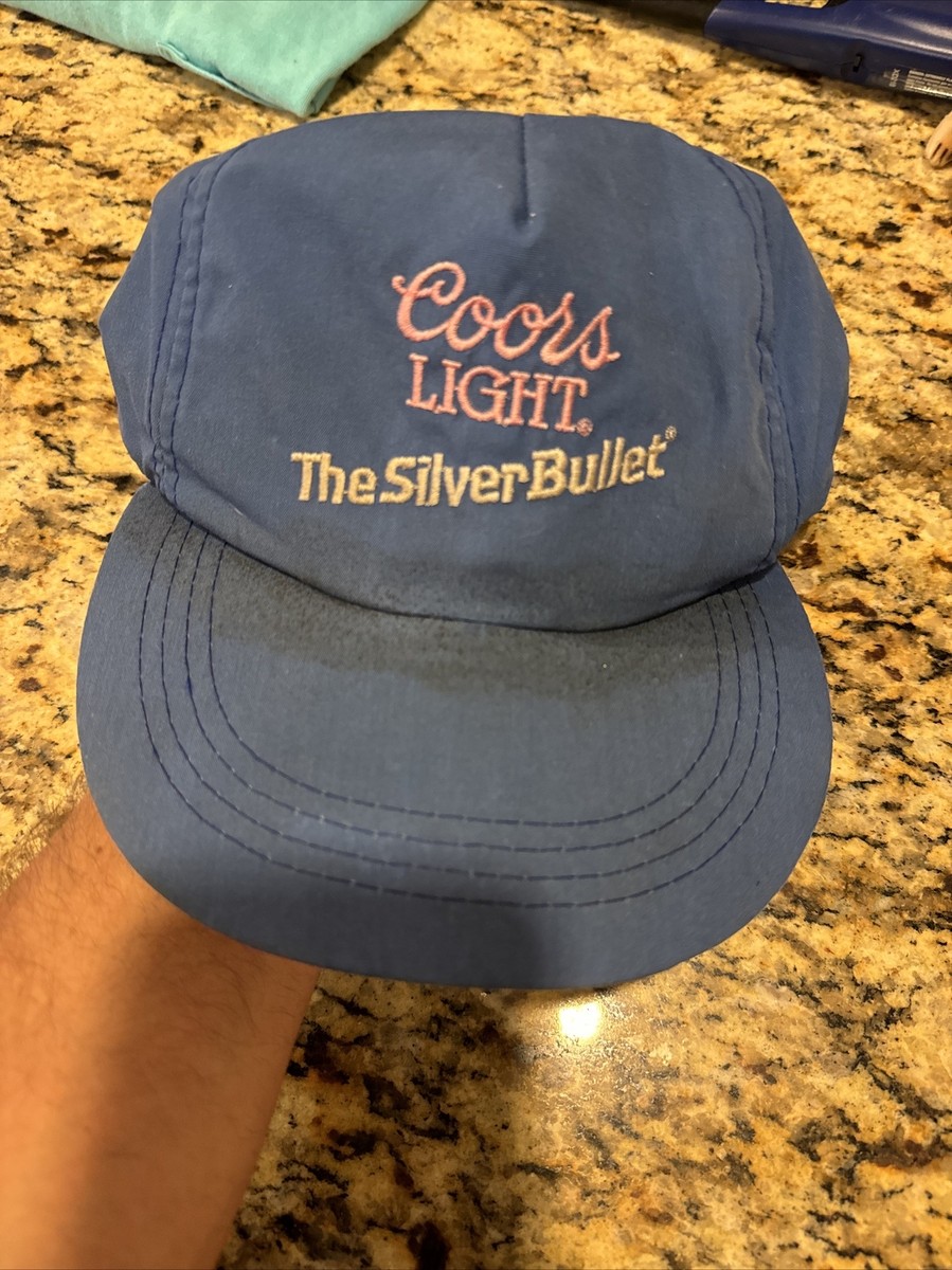 VINTAGE Blue Coors Light The Silver Bullet Trucker Hat Cap