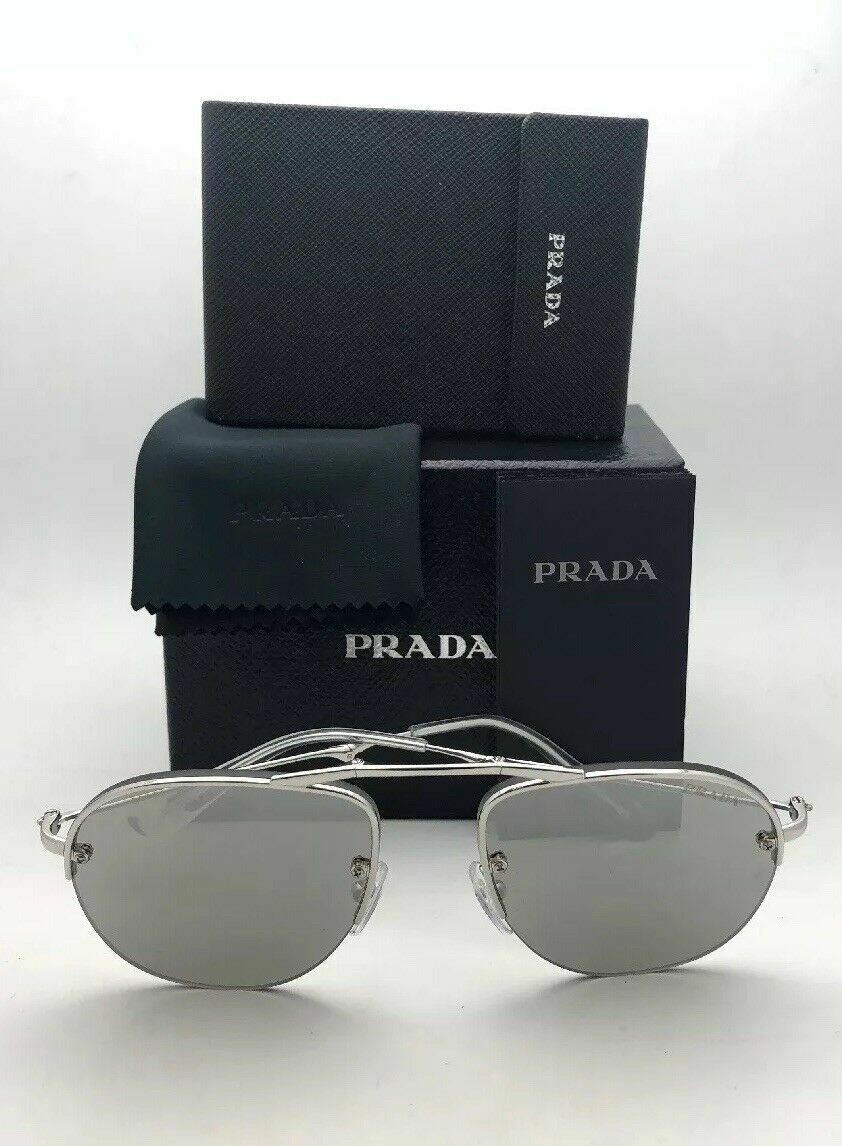 Folding PRADA Sunglasses SPR 54U 1BC-197 55-16 Silver Folding PRADA Sunglasses SPR 54U 1BC-197 55-16 Silver