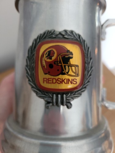 Vintage Washington Redskins Metal Beer Stein Glass Bottom With Embossed Logo - Picture 6 of 6