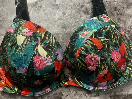 NWT VICTORIA'S SECRET 32DD TROPICAL RHINESTONE SHINE STRAP PUSH UP BIKINI TOP - Bild 3 von 6
