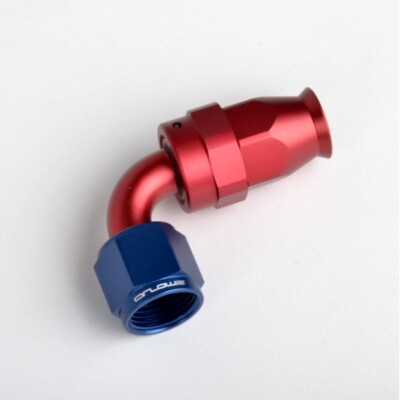 Arlows PTFE Alu Fitting Dash 10 Blau - 90 Grad - ( Teflon 7/8 - 14 UNF )