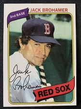 1980 Topps Baseball Card #349 Jack Brohamer  Boston Red Sox NmMt Free Ship!