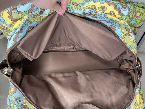 Kathy Van Zeeland Floral Pattern Large Duffle Bag Weekend Overnight Retro Print - Picture 6 of 12