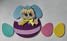 First Easter Baby Boy Purple Egg Blonde. Scrapbook, Card Making Paper Piecing