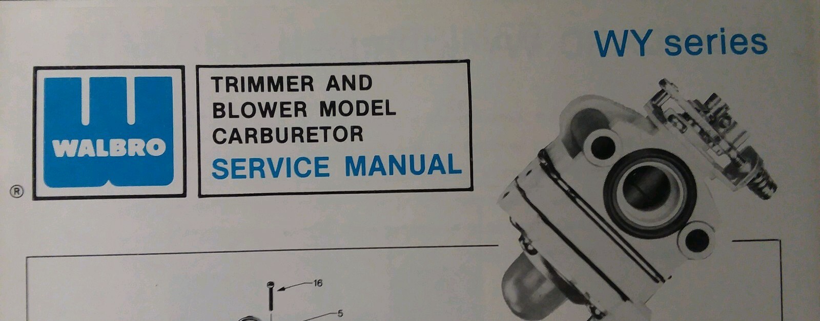 Walbro WY ser Small Engine Carburetor Service & Parts Manual Fuji Robin
