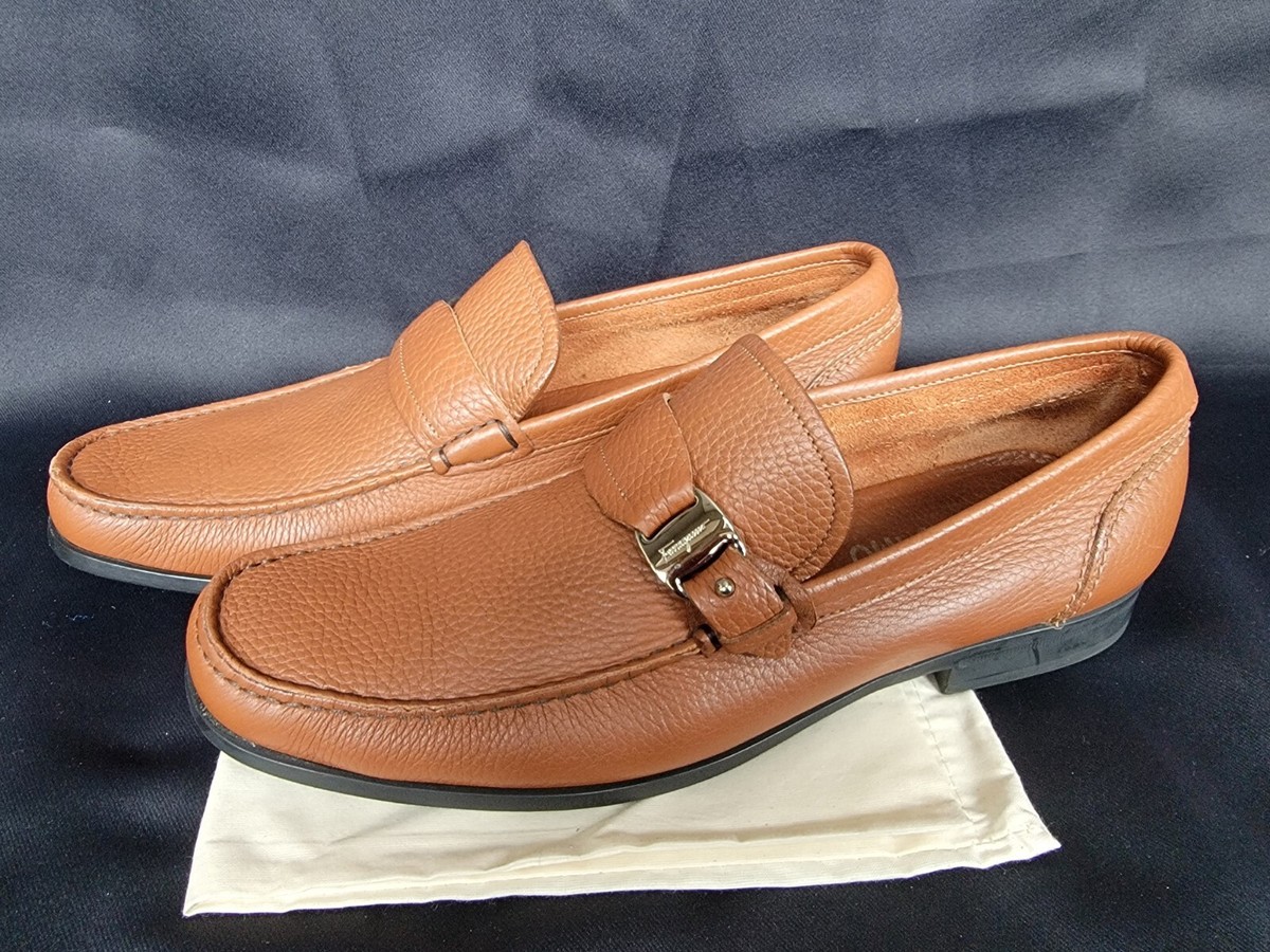 Salvatore Ferragamo Bravo Pebbled Buckle Loafer Size 10. S21  display picture 1