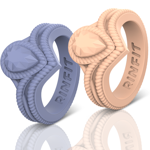Rinfit Women's Silicone Pear Rings. Soft Comfortable Wedding Rings 2pack - 第 20/23 張圖片