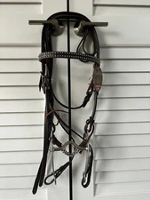 New Weaver Leather Turquoise Cross Studded Western Bridle w Tory reins ,Curb Bit