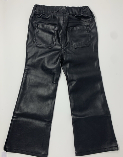 NWT Baby Gap Girls 5T 5 Years Black Vegan Leather Flare Jeans - Picture 2 of 7