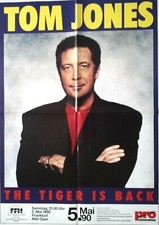 TOM JONES 1990 FRANKFURT + orig. Concert Poster - Konzert Plakat  - DIN A1 - F/U