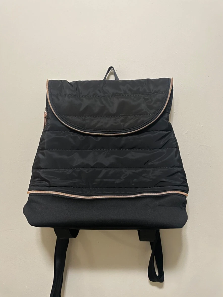 Stella Dot Woman s Crush It Black Quilted Nylon Backpack Bag