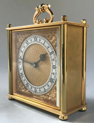 Antike Qualitäts Stiluhr Tisch- Kamin- Kommoden Reise-Uhr Imhof SA Schweiz ~1950