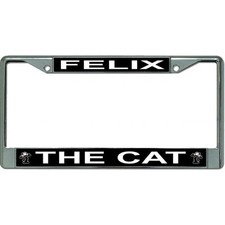 felix the cat popular culture logo chrome license plate frame made in usa