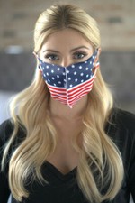 Patriotic American Flag Red White Blue Stars Stripes Fashion Flag Face MASK.
