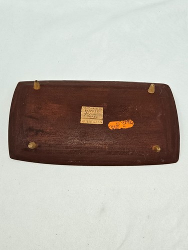 HANDMADE BY DAVID JERUSALEM ISRAEL VINTAGE MCM OLIVENHOLZ MOSAIK TABLETT mit Fuß - Bild 6 von 7