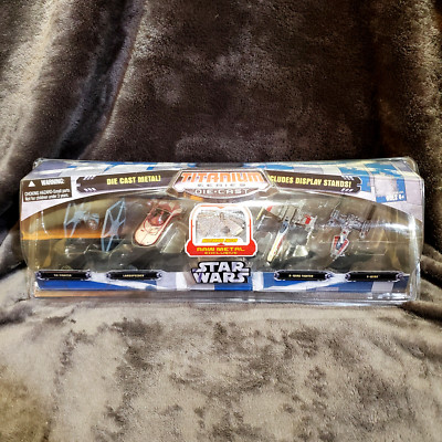 Star Wars Titanium Series Die-cast Micro Machines Set with Raw Metal Exclusive