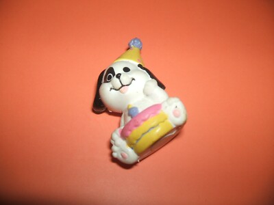 Vintage 1980er RUSS Welpen Radiergummi Gummi Gomme - gelber Hut