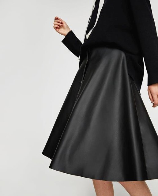 jupe simili cuir zara