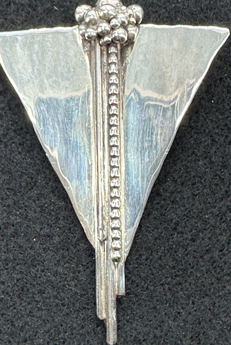 Ted Walker Reflexionen in Silber Modernist Style Perlen Sterlingsilber Brosche - Bild 6 von 10