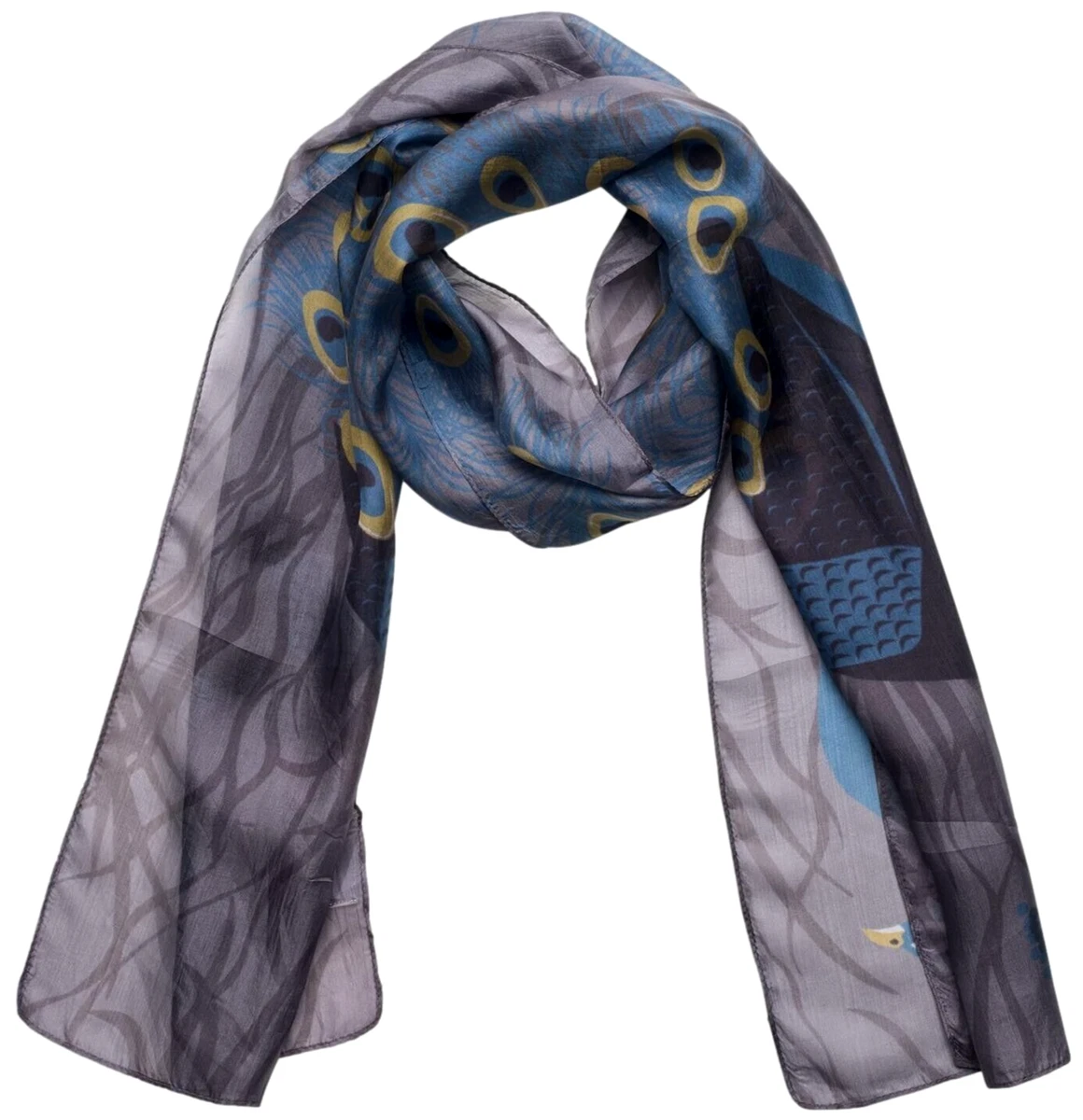 Grey silk hotsell scarf womens