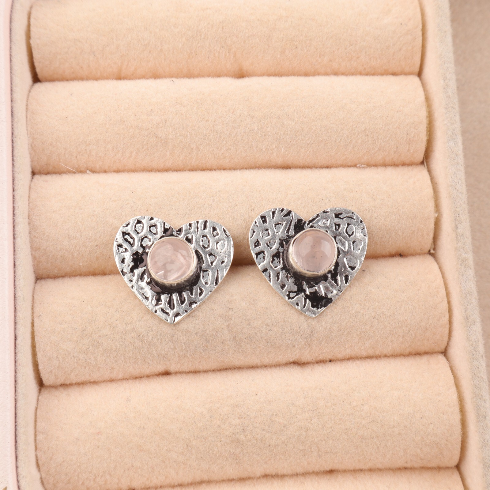 925 Sterling Silver Rose Quartz Bezel Dangle Earrings - Perfect Gift for Women