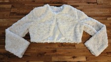 Bonnie Jean Girls Cream embellished fur Cartagon Size M.