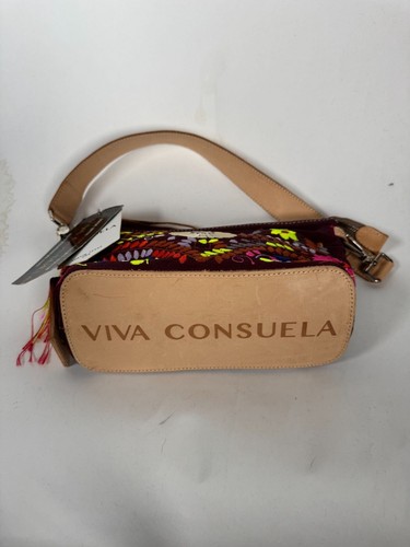 Consuela Vibrant Floral Embroidered Shoulder Bag With Leather Strap & Heart Pil - Picture 5 of 24