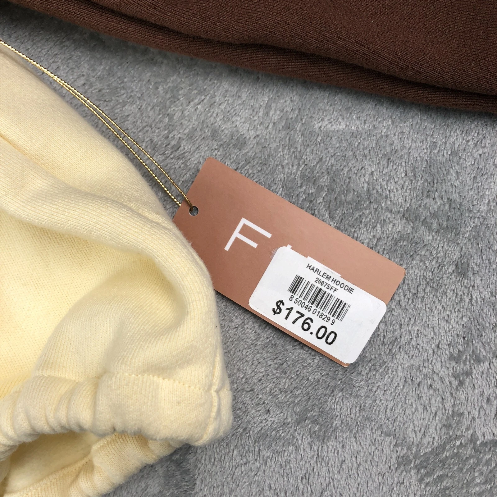 OFF WHITE Felpa con cappuccio Sololy Fly Empowered Harlem donna taglia L XL marrone avorio NUOVA