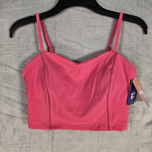 Joy Lab Corset Detail Bra Women Medium Adjustable Straps Inner Shelf Bra Pink - Picture 5 of 10