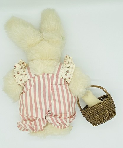 HANDMADE BUNNY RABBIT DOLL PINK STRIPED OUTFIT 1988 DEBRA’S TREASURES EASTER - Picture 2 of 6