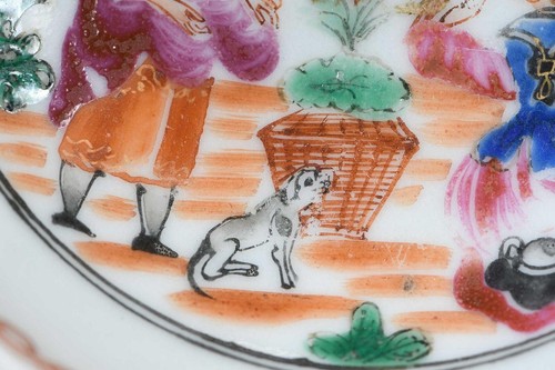 Chinese Export 1760 Pair Cherry Pickers Salt Bowls - Picture 6 of 9