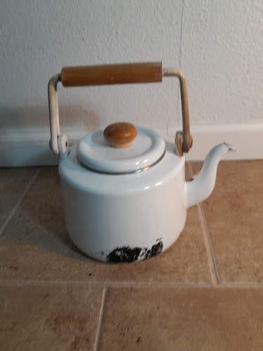 Teapot Enamel Baby Raccon Vintage Rare Tea Kettle Pot Cute Free Shipping - Imagen 5 de 11